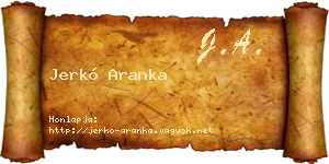 Jerkó Aranka névjegykártya